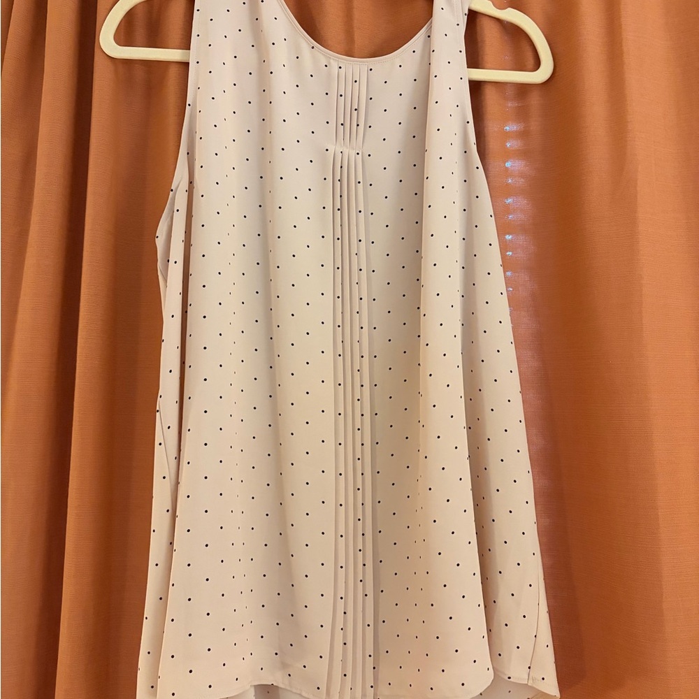 Polka Dot Sleeveless Top - Creamy Pink